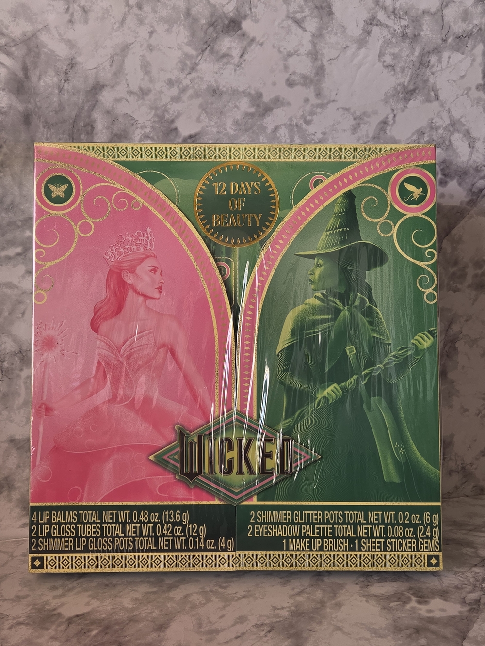 Wicked 12 Days of Beauty Holiday Bath & Body Gift Set - Pink & Green